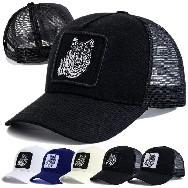 Unisex baseballová čiapka vlk vyšíva