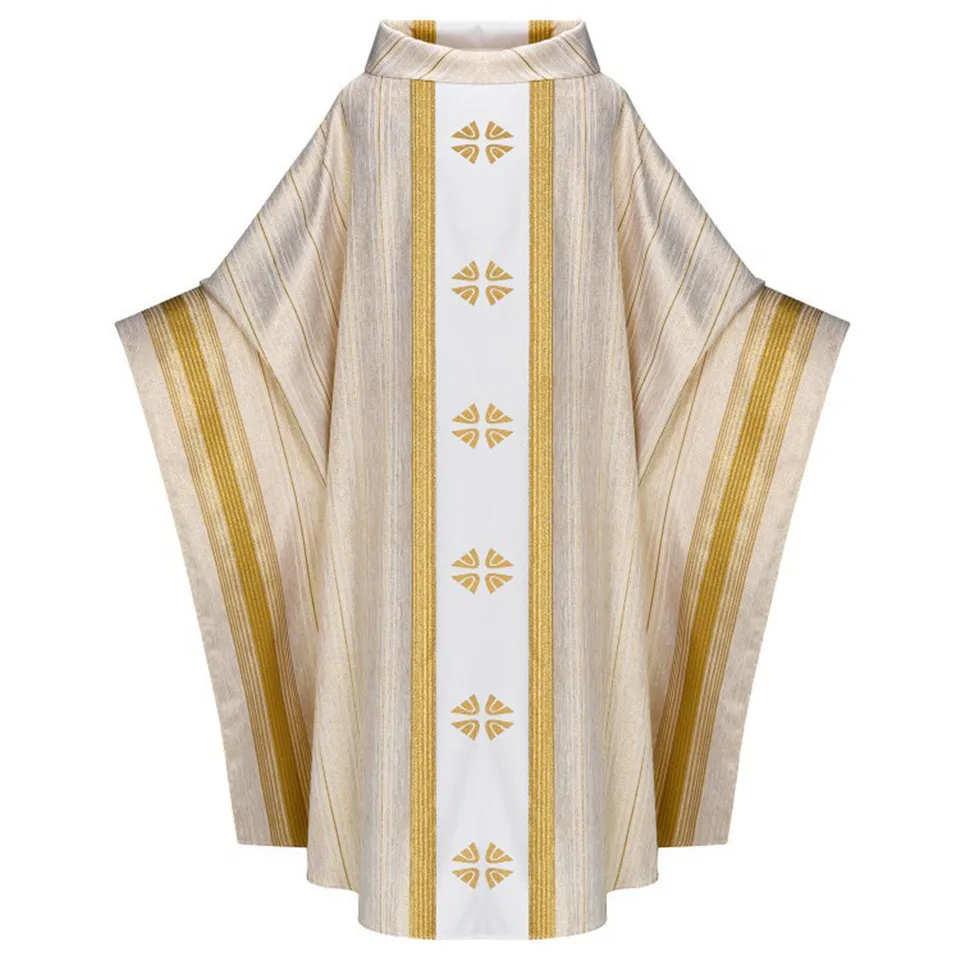 Unisex cirkevné ropy kňaz kňaz Chasuble katolícky kostým plášť halloween kostým rúž chasuble kňaz