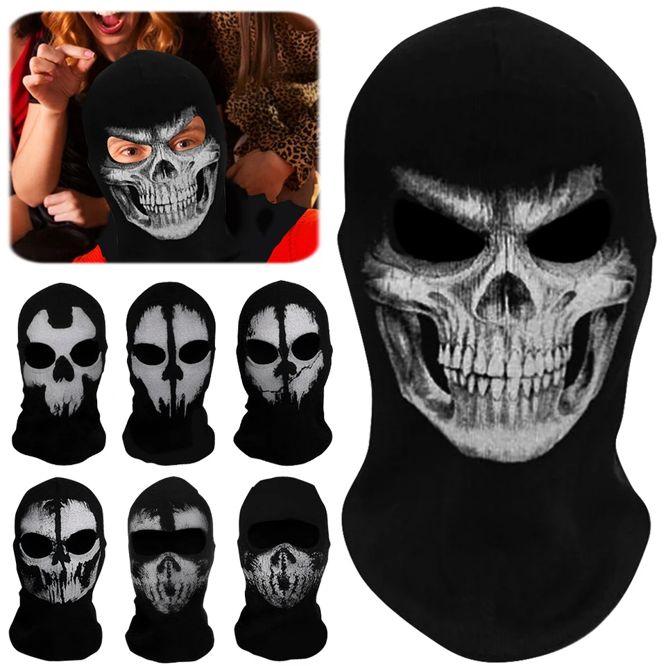 Unisex Cotton Balaclava Ghost Skeleton Mask lebka lyžiarska hlava šál kapucňu Motocyklová prilba pre vonkajšiu turistiku motocykla
