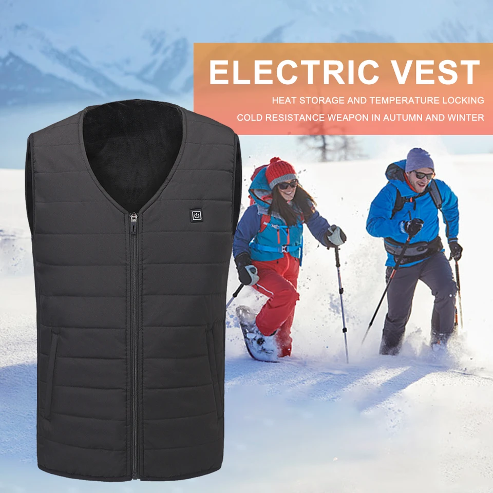 Unisex elektrické vykurovacie vesty nabíjateľné vykurovacia vesta Tepelná vesta 3 Vykurovacie úrovne 3 oblasti Vykurovanie jesenné zimné zimné opotrebenie