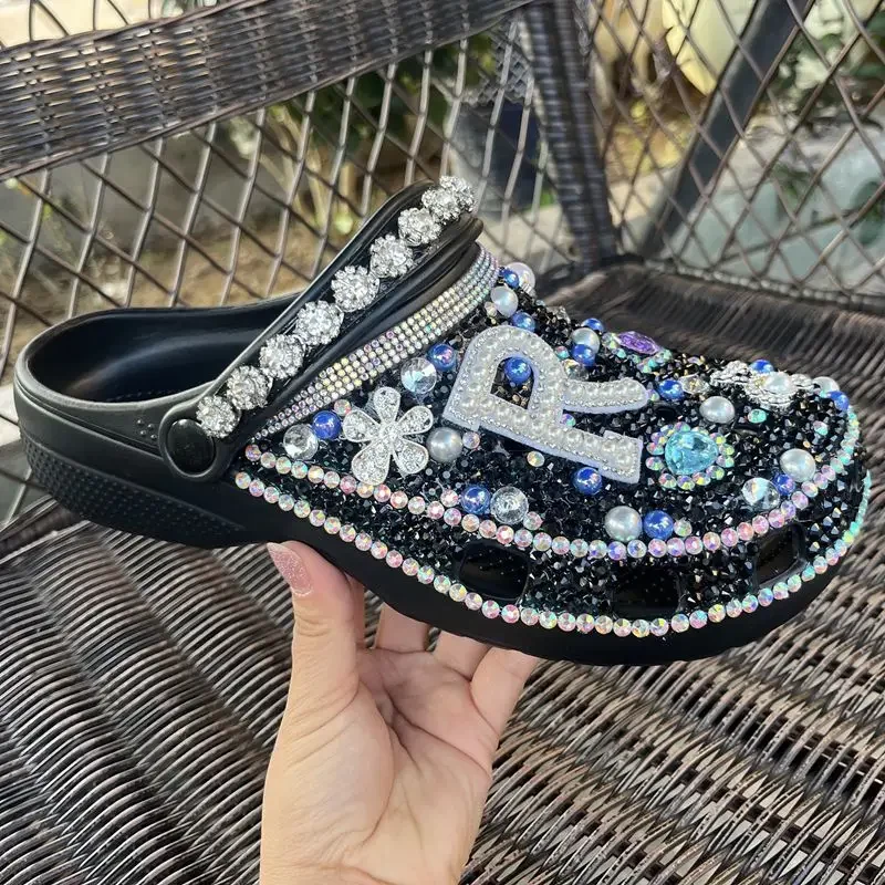 Unisex Eva Sandalias Ženy Plippers bling kamienok Dámske šaty sandále Platforma lesklé dámske príležitostné topánky krištáľové size36-46