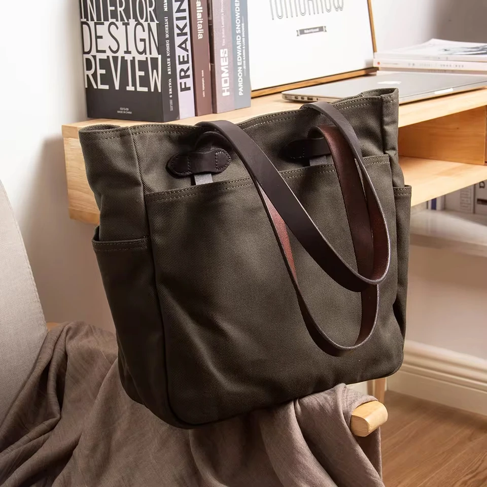 Unisex horný retro hustý olejový vosk plátno Pánske s jedným ramenným taškou Ženy veľkú kapacitu Business School NAHLOBOP KAJET