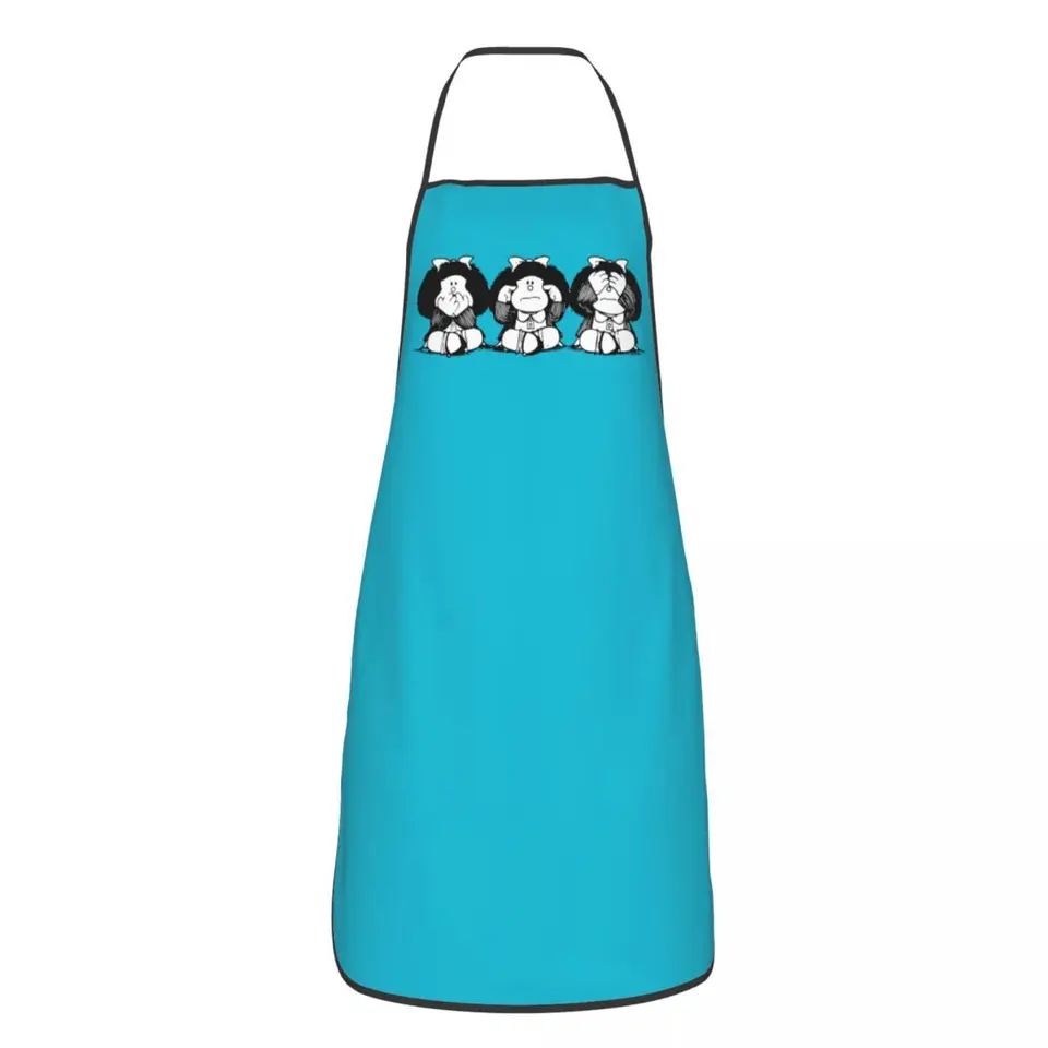 Unisex humor mafalda kuchynský šéfkuchár varenie pečenie zástera Ženy Muži quino karikatúra manga tablier kuchyňa pre záhradníctvo