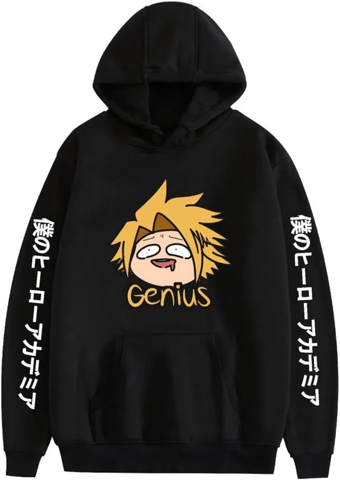 Unisex karikatúra anime postava tlačová mikina mikina Mha Kaminari Denki tlačená mikina neformálne pohodlné top S-3xl