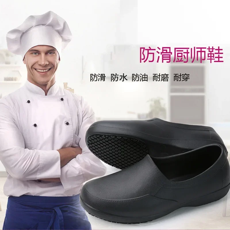 Unisex Kitchen nekĺzavá topánky skĺznite na priedušnú reštauráciu pracovné topánky ľahké kuchynské papuče pre mužov Ženy veľkej veľkosti 36-45