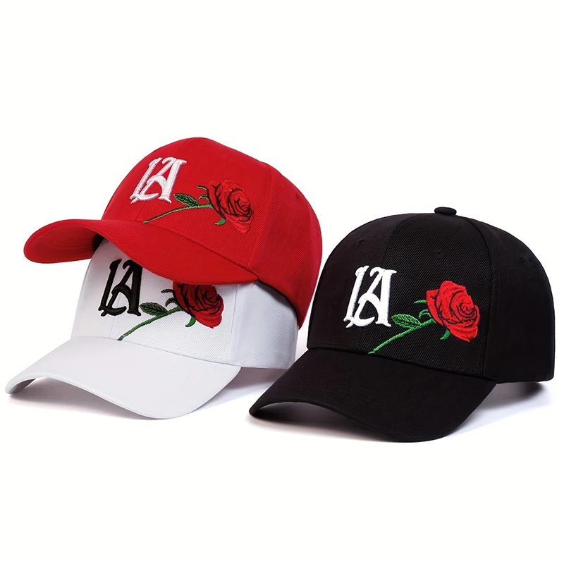Unisex La Rose výšivka baseballových čiapkov