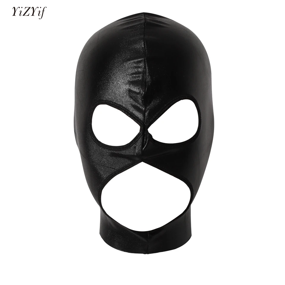 Unisex latexová maska ​​Balaclava Sexy rola Play Otvorené oči a ústa hlava Maska s plnou tvárou Maska Plná kapucňa rekvizity pre cosplay sexy kostým