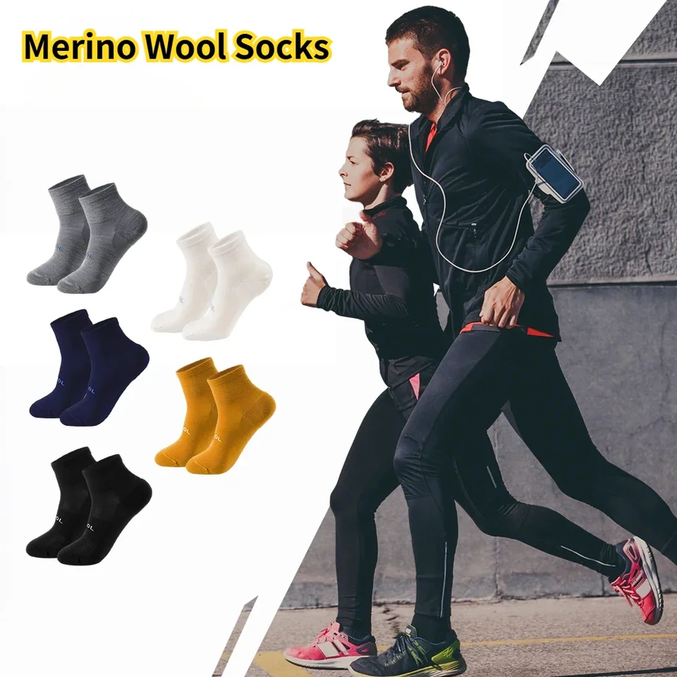 Unisex merino vlna bežecká ponožky kompresia členok vlna ponožky basketbal profesionálne pretekárske cyklistické jogy ponožky pre mužov
