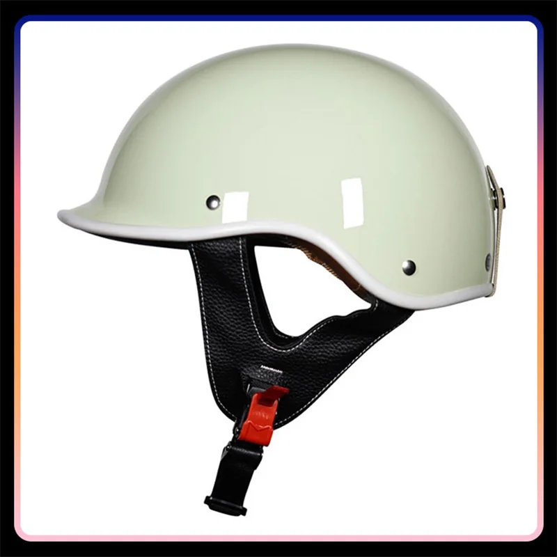 Unisex najnižší profil motocyklových prilieb otvorenej tváre pre mužov Ženy Moped Scooter Half Face Helm Helm Dot schválené štyri sezóny