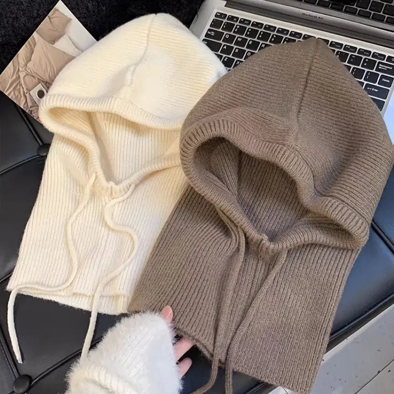Unisex nastaviteľná elastická balaclava čiapka teplý prsteň šatky čiapka pre ženy pre mužov vetru odolný voči krku pletená klobúk kapota kapota