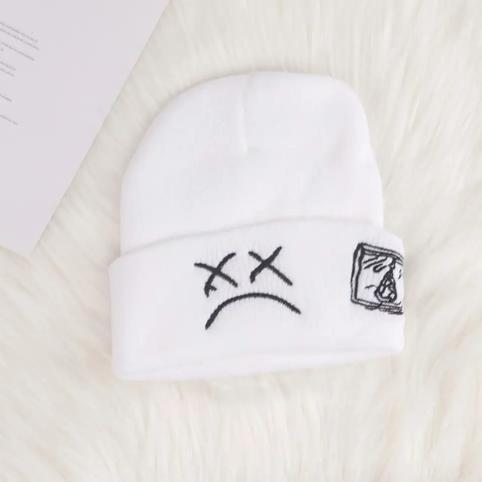 Unisex pletené klobúky Men Ženy pletené klobúk Hop štýl vyšívaný pletený klobúk pre ženy Men Warb Woolen čiapka s výrazom