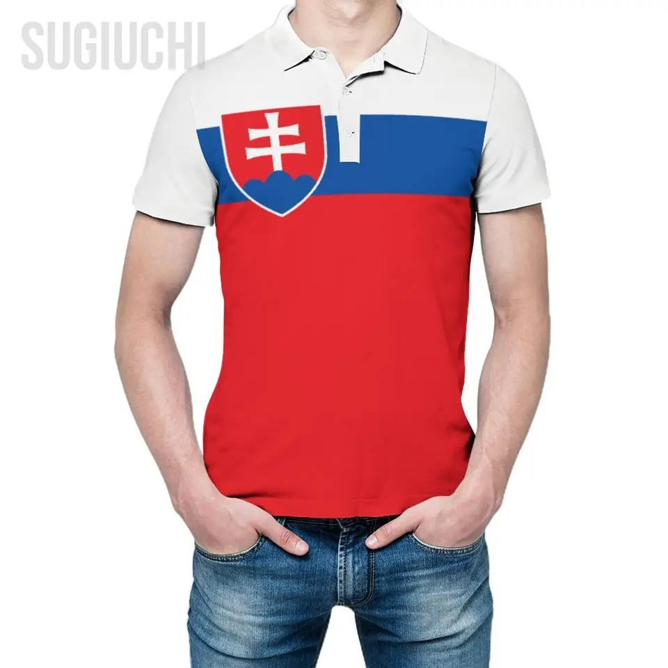 Unisex políru Slovensko vlajka 3D tlač polo módne oblečenie Track ukazovatele krátke rukávy