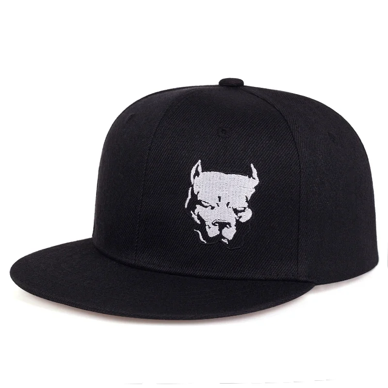 Unisex psie hlava výšivok hip-hop klobúky jar