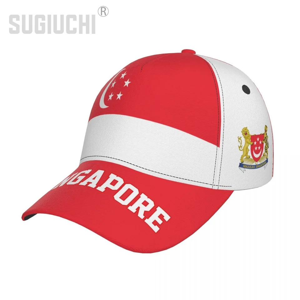 Unisex Singapur Flag Singaporean Adult Baseball Cap vlastenecký klobúk pre fanúšikov futbalových futbalov mužov Ženy
