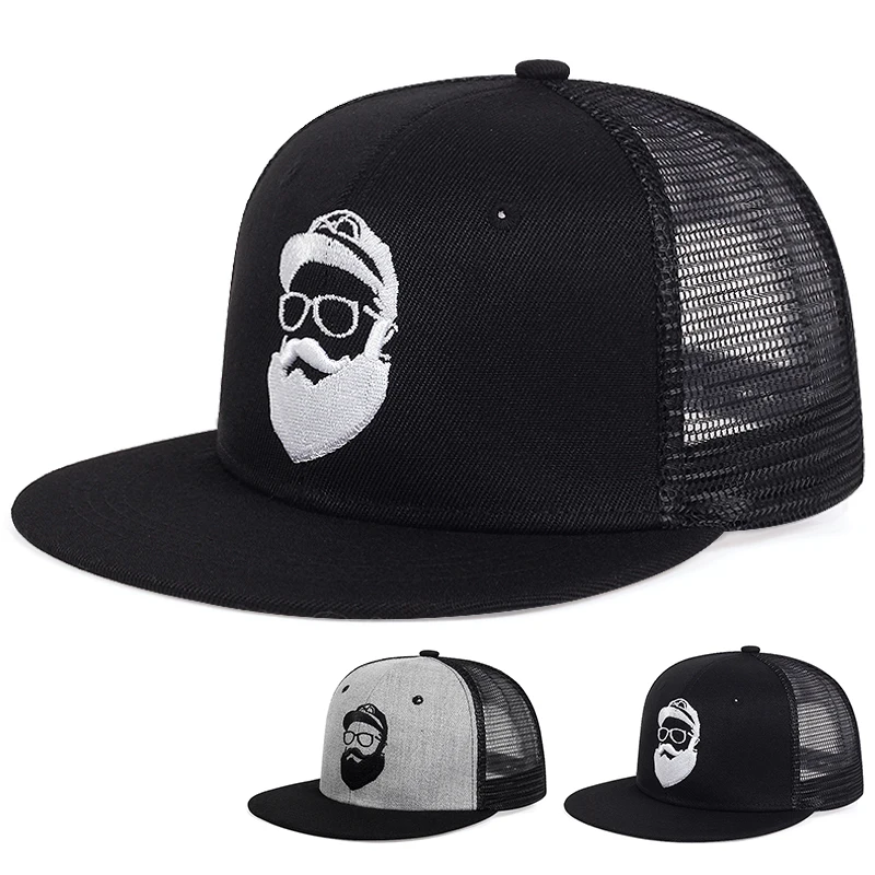 Unisex strýko brada vyšíva hip-hopové klobúky vonkajšie nastaviteľné neformálne baseballové čiapky s opaľovacím klobúkom