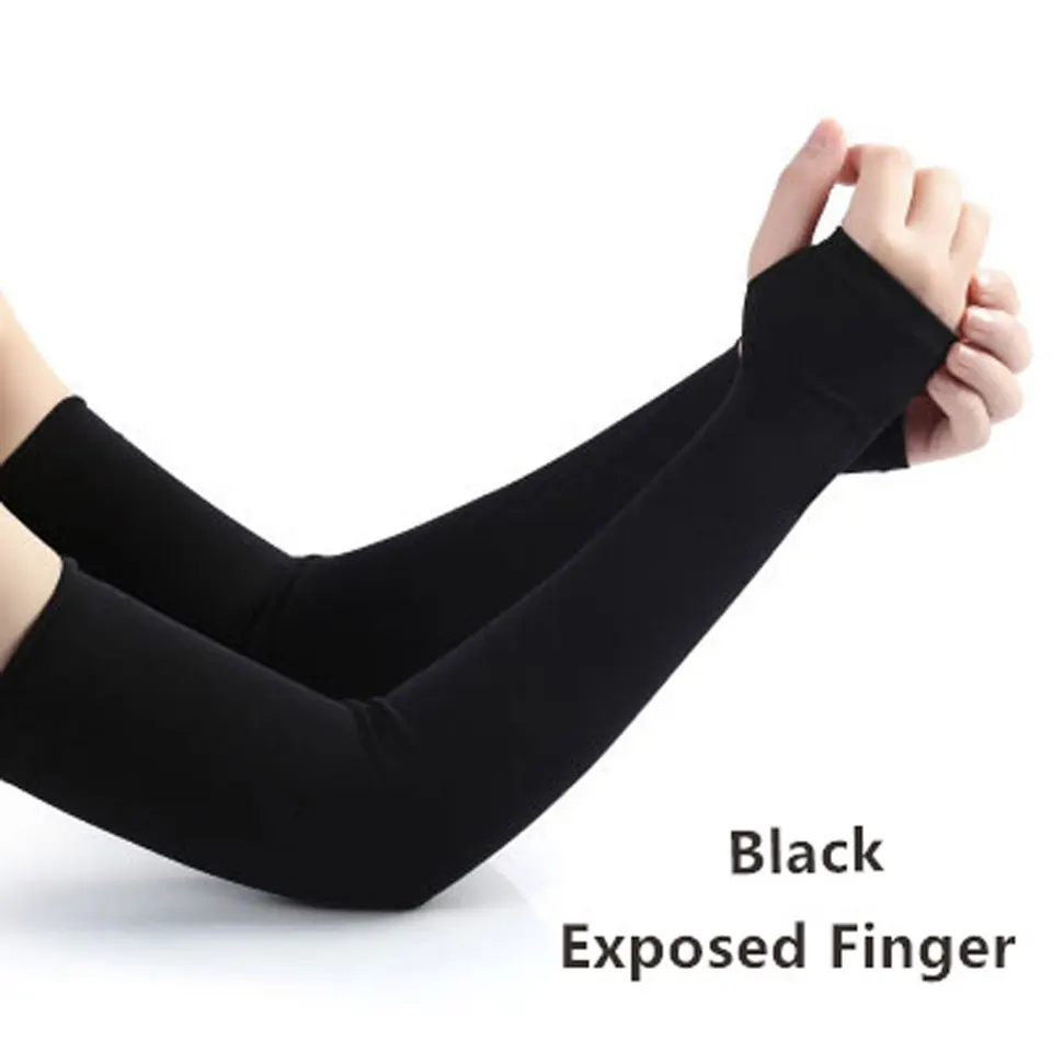 Unisex telocvične rukávy Slnko ochranné muži Ženy Cycling Arm Cover Lycra palca basketbalové lakť
