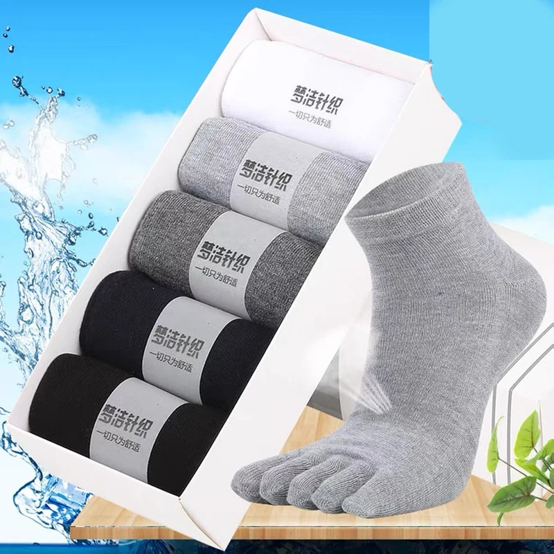 Unisex Toe ponožky päť prstových bavlnených ponožiek muži Vysoko kvalitné neformálne pohodlné teplé samostatné ponožky na špičke Športové ponožky