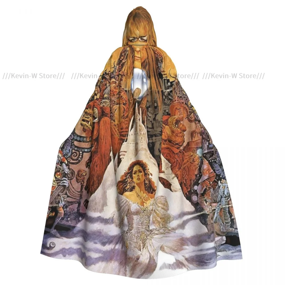 Unisex čarodejnícka strana reverzibilná s kapucňou dospelých upírov Cape Cloak Jareth Labyrint