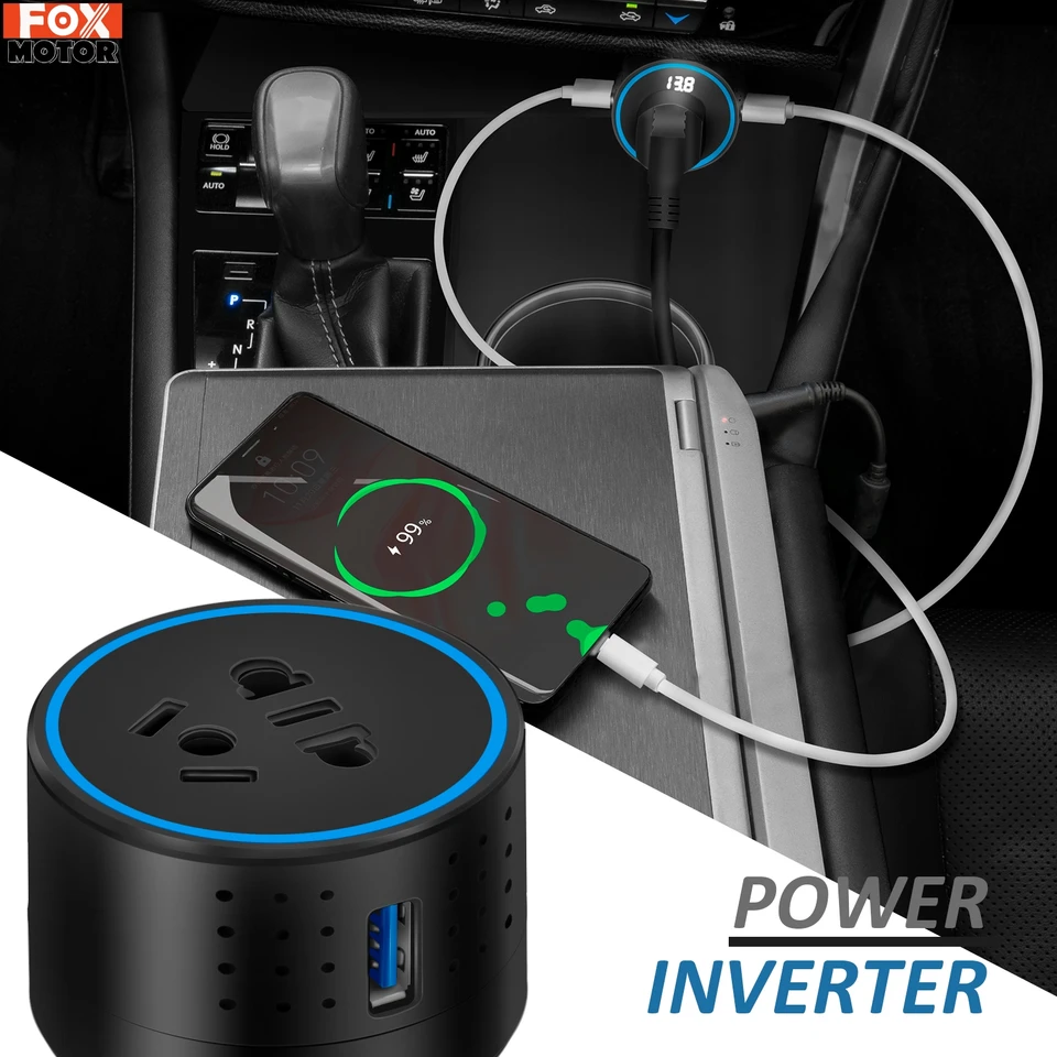 Universal 100W invertor automobilu 12V 24V DC až 110V 220V AV Auto Power Adapter USB QC3.0 3.1a nabíjačku