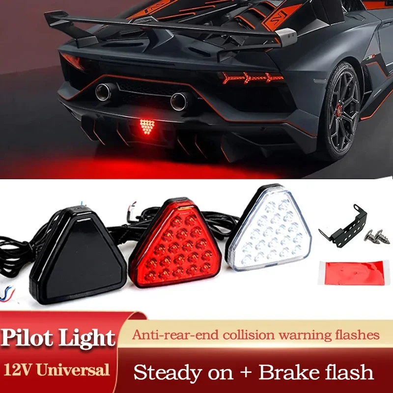 Universal 19led brzdový signál svetlo F1 Triangle Styl Sport Car Zadné tretie brzdové svetlá automatické chvostové výstražné lampa 12V pre JDM BBA