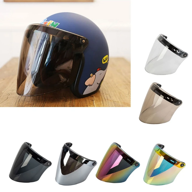 Universal 3-Snap Open Face Helma Visor