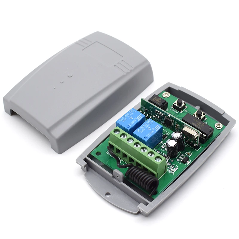 Universal 433MHz diaľkové ovládacie garážové garážové dvere prijímača 2ch 12V 24V Otvárač brány 433.92MHz Venok