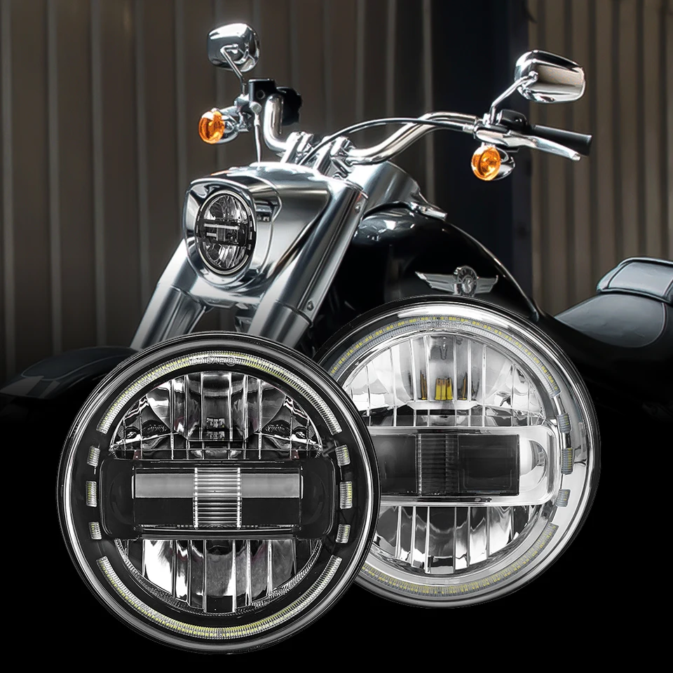 Universal 5,75/7 palcov 90 W Motocykel LED svetlomet pre projektor Harley Touring SoftAil Heritage Street Glide Road King Sat.
