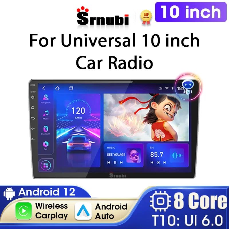 Universal Android 12 2 DIN 10 palcových automobilových rádiových multimediálnych videa Player Navigation GPS Stereo Head Unit pre Nissan Kia Honda Toyota