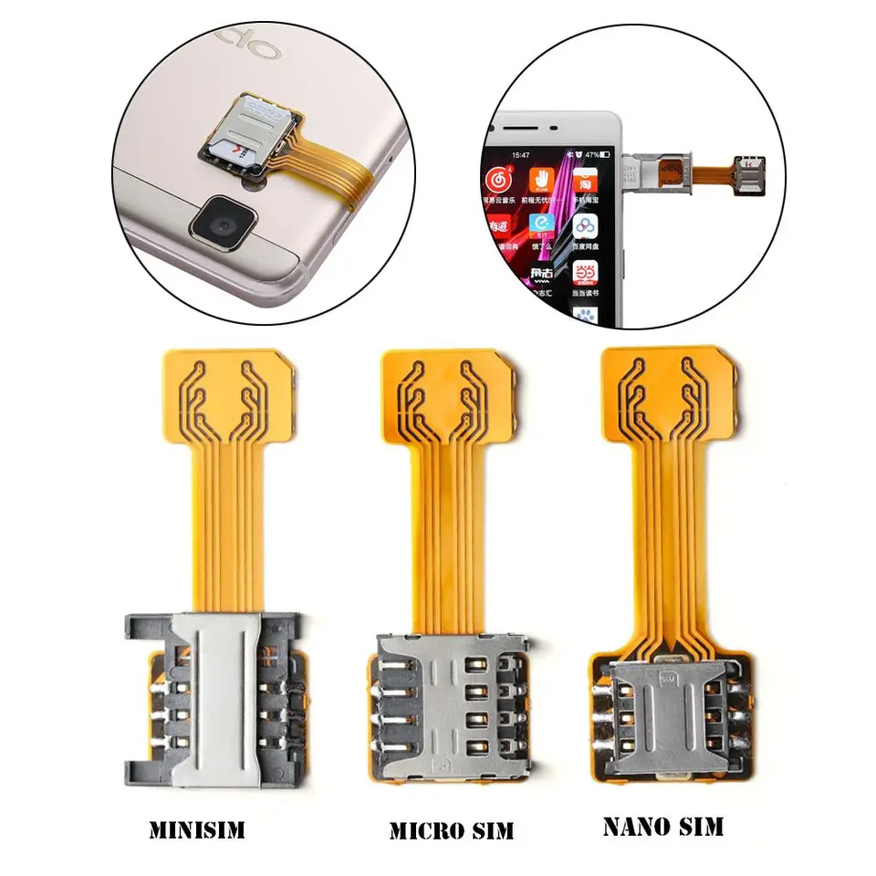Universal Android Phone TF Hybrid SIM slot Nano Cato pre adaptér Dual SIM Card Micro SD Extender