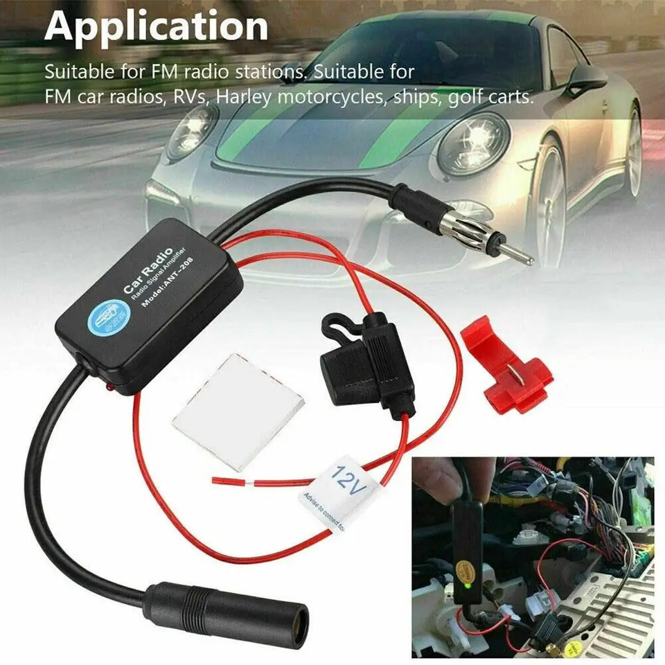 Universal ANT-208 12V Auto Car Radio Radio FM anténový zosilňovač zosilňovača pre lodnú loď s motorovým vozidlom RV 12V Signálna anténa Enhan
