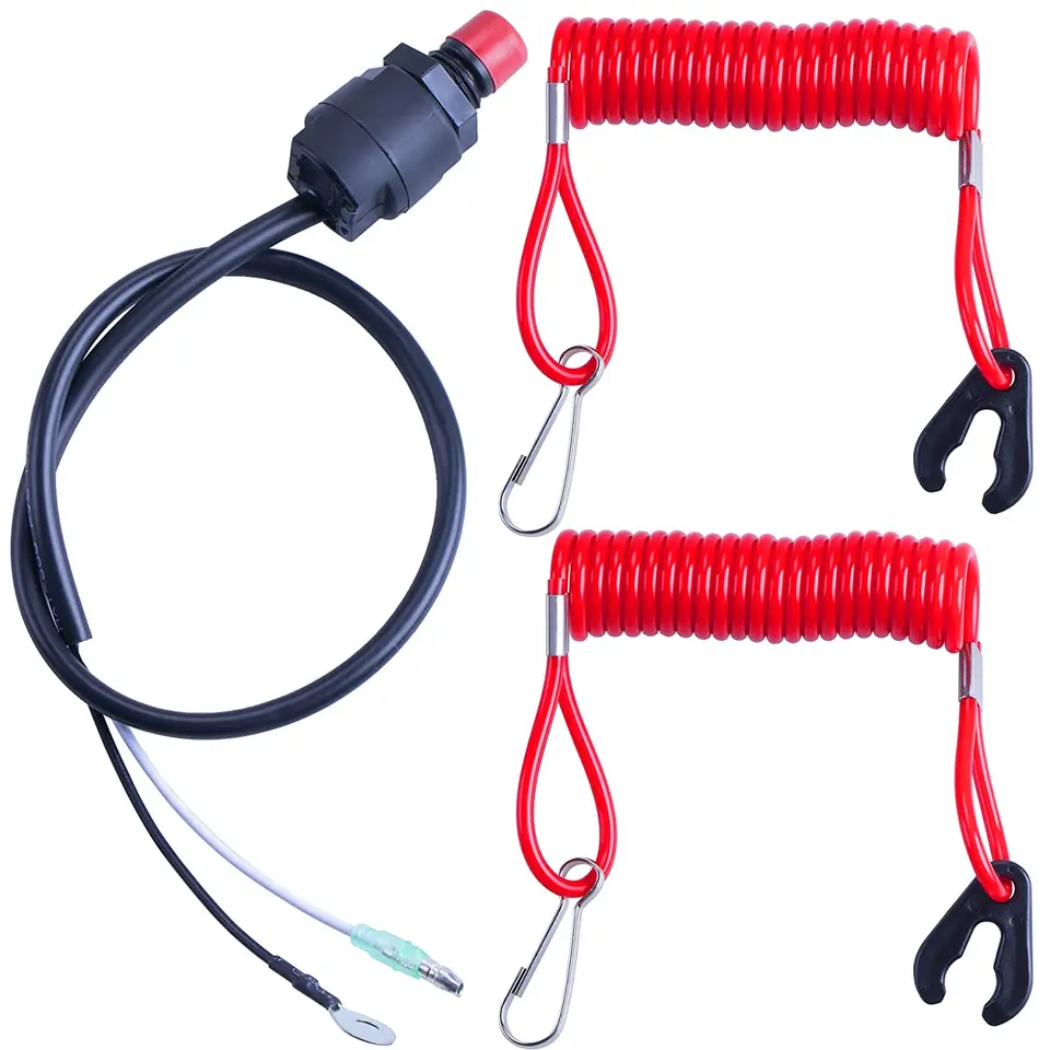 Universal Boat Outboard Lanyard Motor Motor zabíjanie urgentného spínača/bezpečnosť šnúrka Tether Cord 2 PCS kompatibilný Yamaha Tohatsu