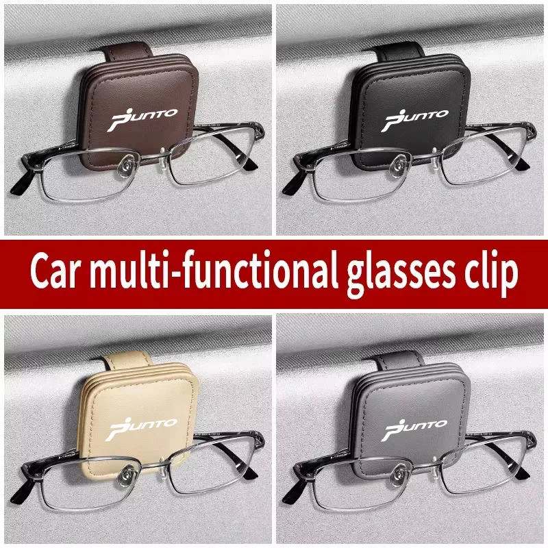 Universal Car Auto Sun Pleskové okuliare Slnečné okuliare Slnečné okuliare Klip karta Držiteľ lístka pre Fiat Punto Car Accessory