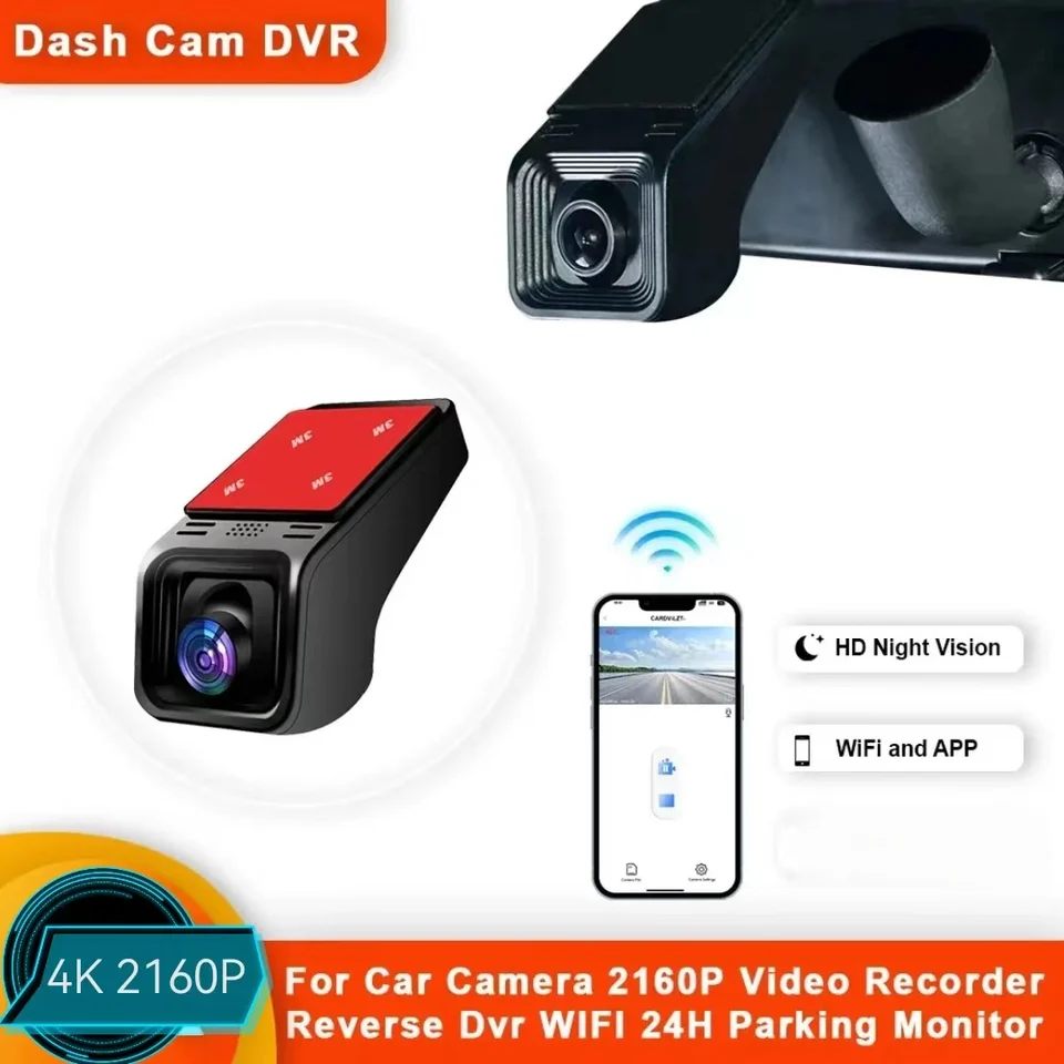 Universal CAR DVR Dld Dash Cam 4K Zadný pohľad Auto Dashcam pre fotoaparát 2160p Video rekordér Reverzný DVR WiFi 24H parkovací monitor