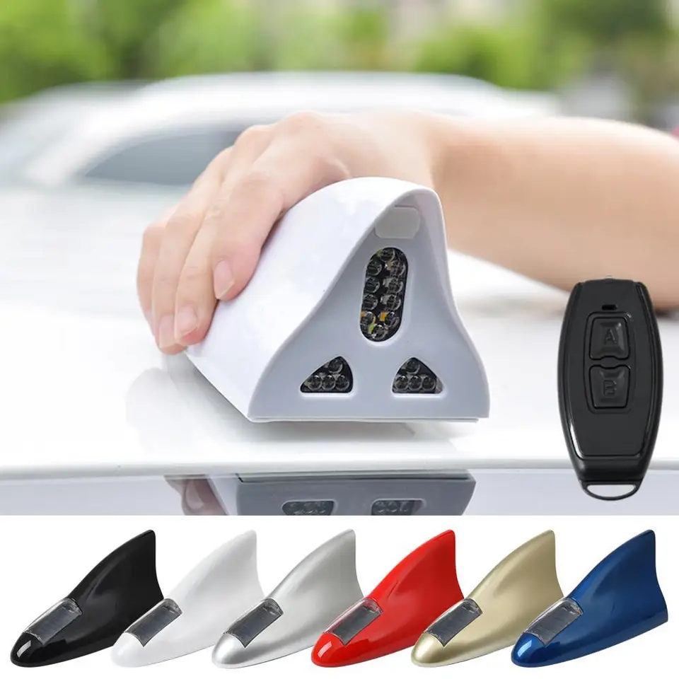 Universal Car Shark Fin anténa LED Výstražné svetlo rádio diaľkového ovládania dekorácie strešné spojlery automobilové príslušenstvo