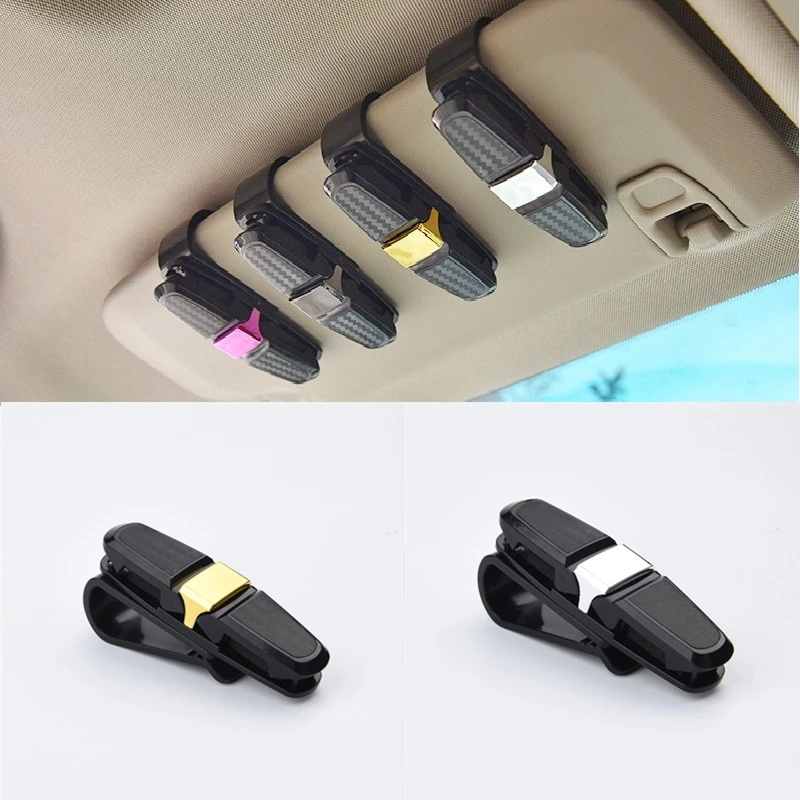 Universal Car Sun Visor Guelses Upevňovací klip držiak na slnečné okuliare pre okuliare Ticket karta Multifunkčný automobil