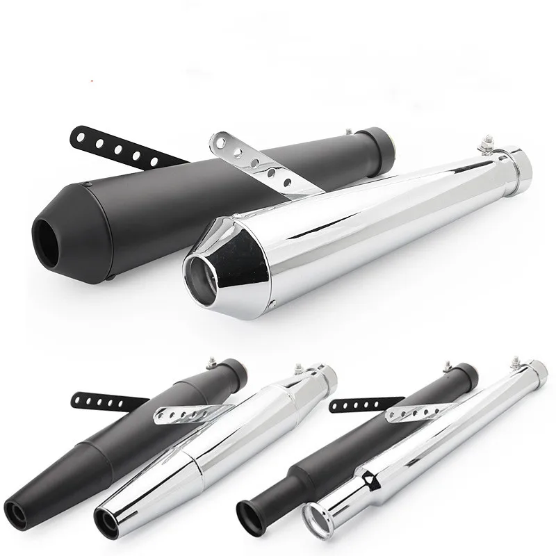 Universal Chrome vinobranie tlmič tlmič motocykla Tail potrubie Tlmič výfukového potrubia tlmič tlmič pre Harley Cruise Prince Ranger Modi