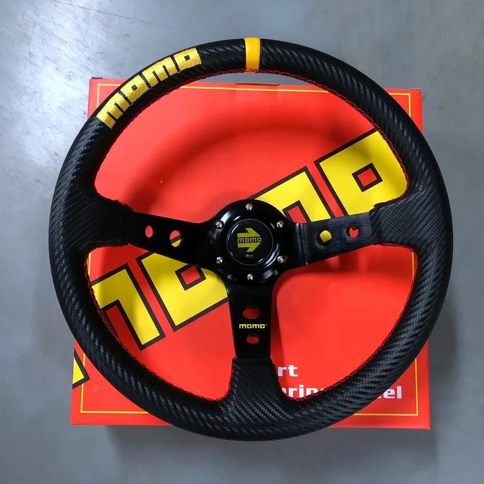 Universal Drift 350 mm MOMO Racing Volant Rally Rally Car Carbon Leather JDM volant volantes pre VW Honda Toyota BMW