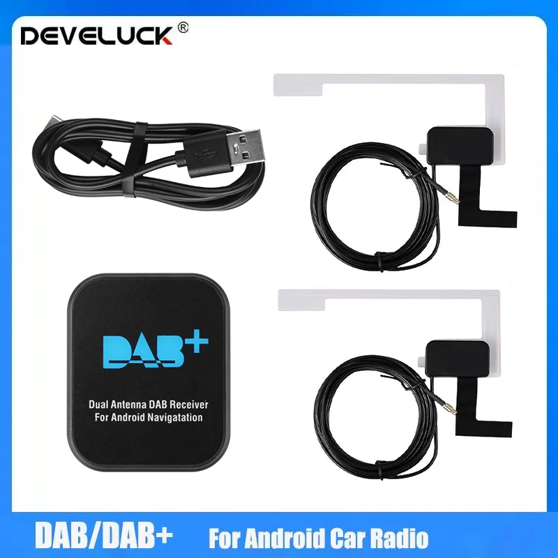 Universal Dual DAB + Anténny adaptér s USB pre Android Car Radio GPS Stereo prijímač Player Signal Signal Digital Audio Broadcasting