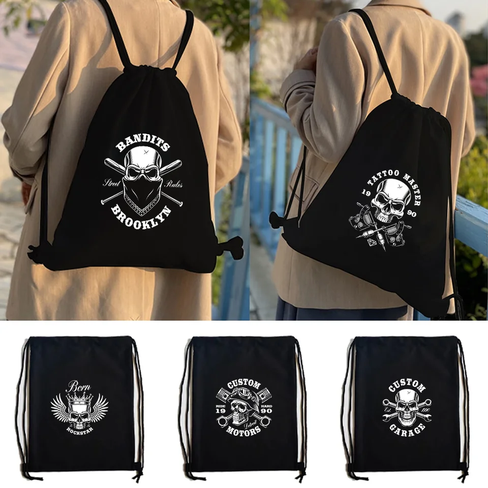 Universal Fitness Replace Bag Outdoor Sport Storage Tag Hustý lapový loptičkový taška lebka vzoru Veľká kapacita batoh 2024
