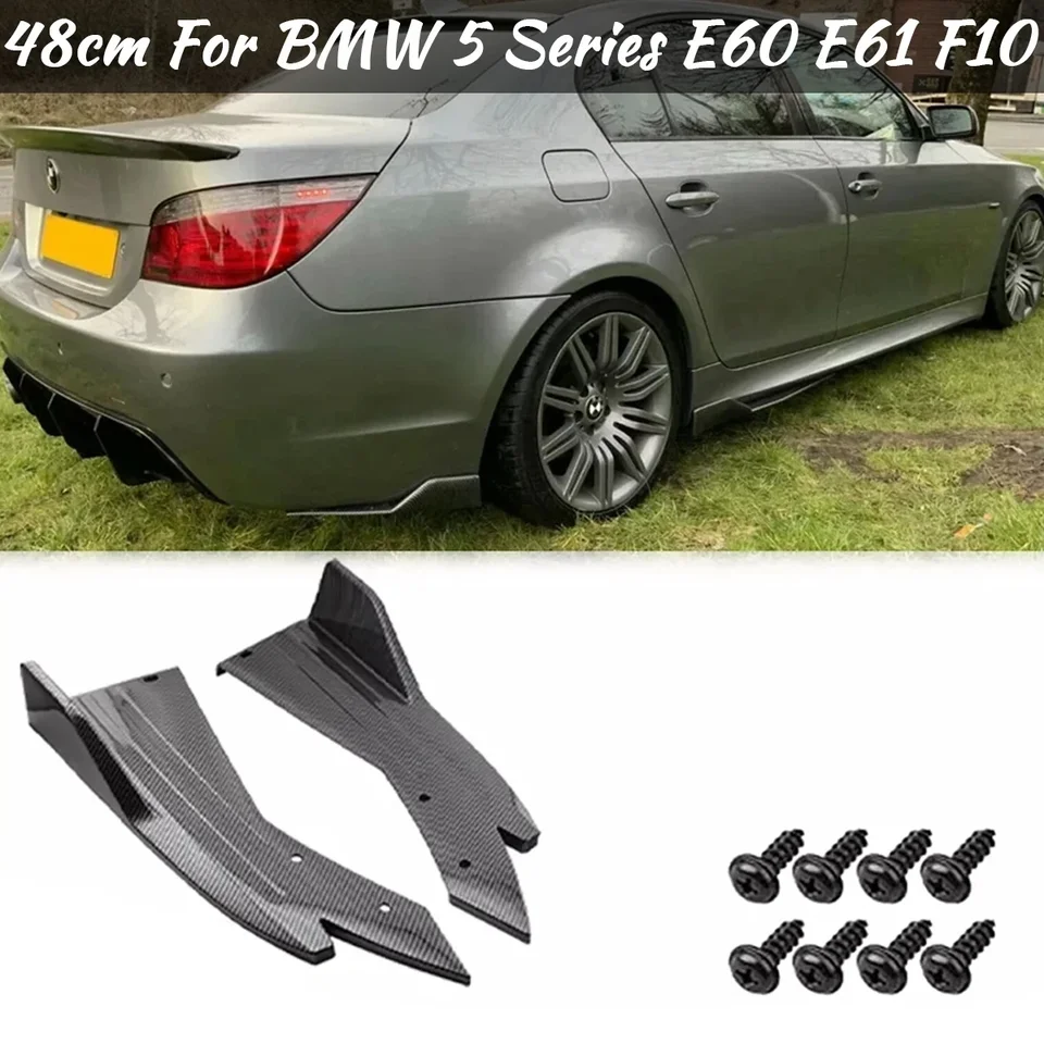Universal for BMW 5 Series E60 E61 F10Rear Bumper Protector Canards Splitter Side Suck Body Body Kits Auto Príslušenstvo 48 cm