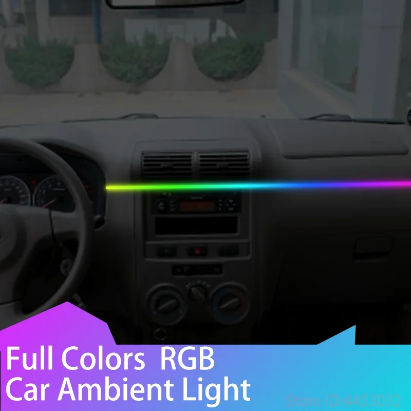 Universal for Daihatsu Mira Hino 500 258 Materia LED ACON ACONT LIGHT Dashboard RGB skrytá tečúca lampa 64 farby USB 1,1M
