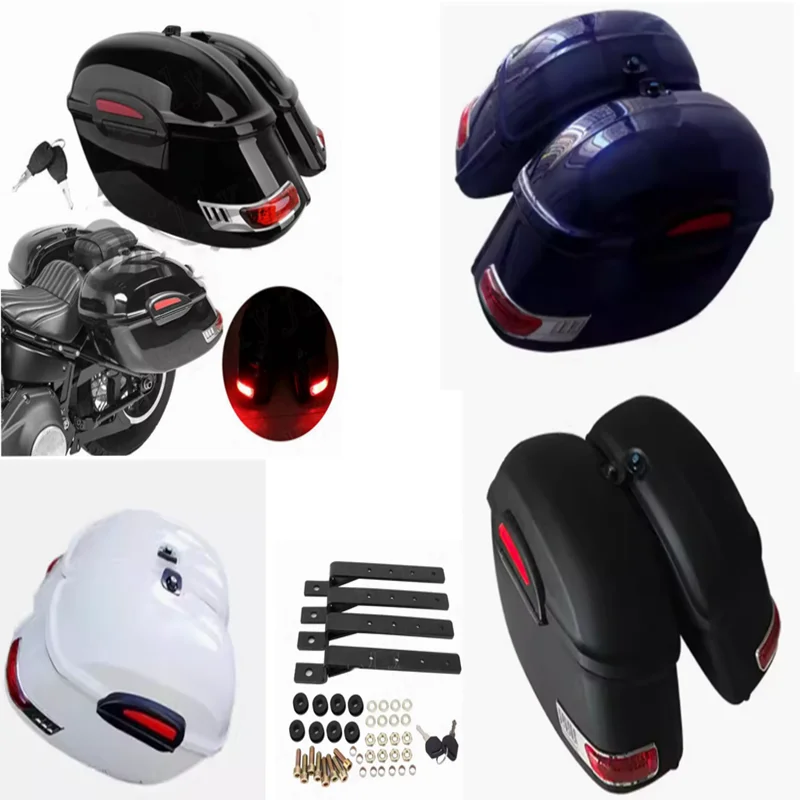 Universal Hard Saddle Bags Side Box pre Kawasaki Vulcan Vn W400 Honda Shadow Steed Magna Suzuki Boulevard Yamaha Vstar Virago