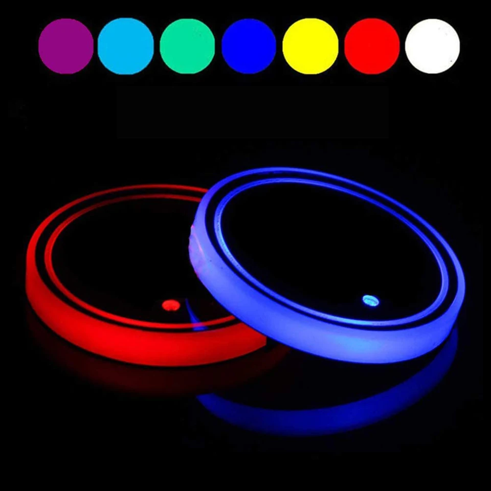 Universal LED poháriky automobilu držiak ľahké autá Coasters fľaša atmosféra Svetelné rohože