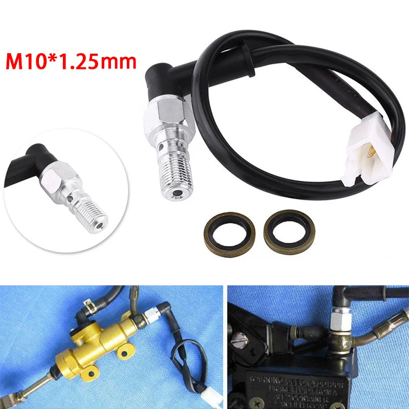 Universal M10 Motocykel hydraulický brzdový tlak zadné svetlo prepínač dutej skrutky Motocicleta príslušenstvo hydraulický brzdový spínač