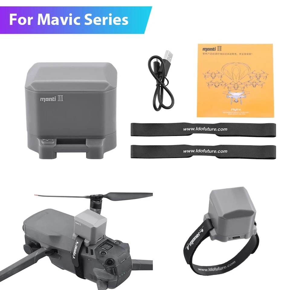 Universal Manti 3/3 Plus opakovane použiteľný padák pre DJi Mavic 3/Mavic 2/Air 2/2s/vzduch 3/3s Spomalenie rýchlosti pádu Drone Zlepšiť bezpečnosť