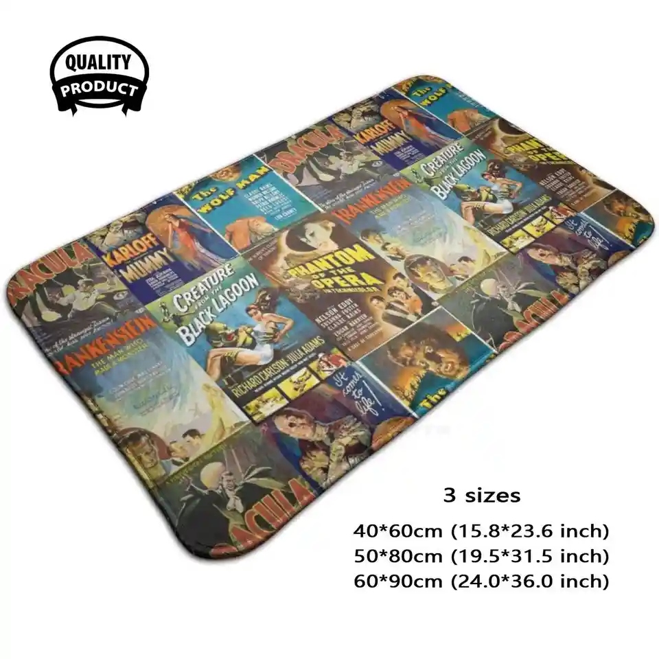 Universal Monsters Soft Cushion Car Home Carpet Dvere Mat Universal Monsters Dracula Frankenstein The Mummy Wolf Man Creature