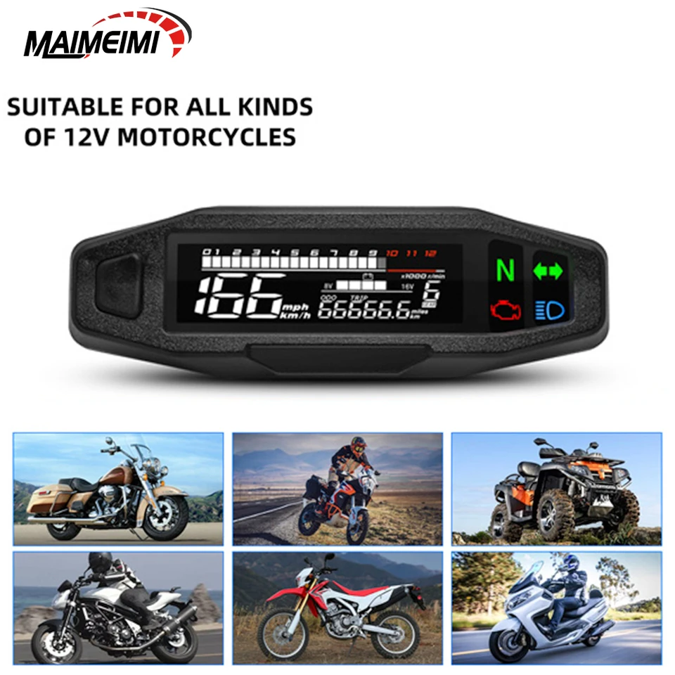 Universal Motorcycle Schadometer Dashboard digitálny panel Tachometer Oluch Operačný meradlík REPM Volt meter pre Titan 150 pre Yamaha
