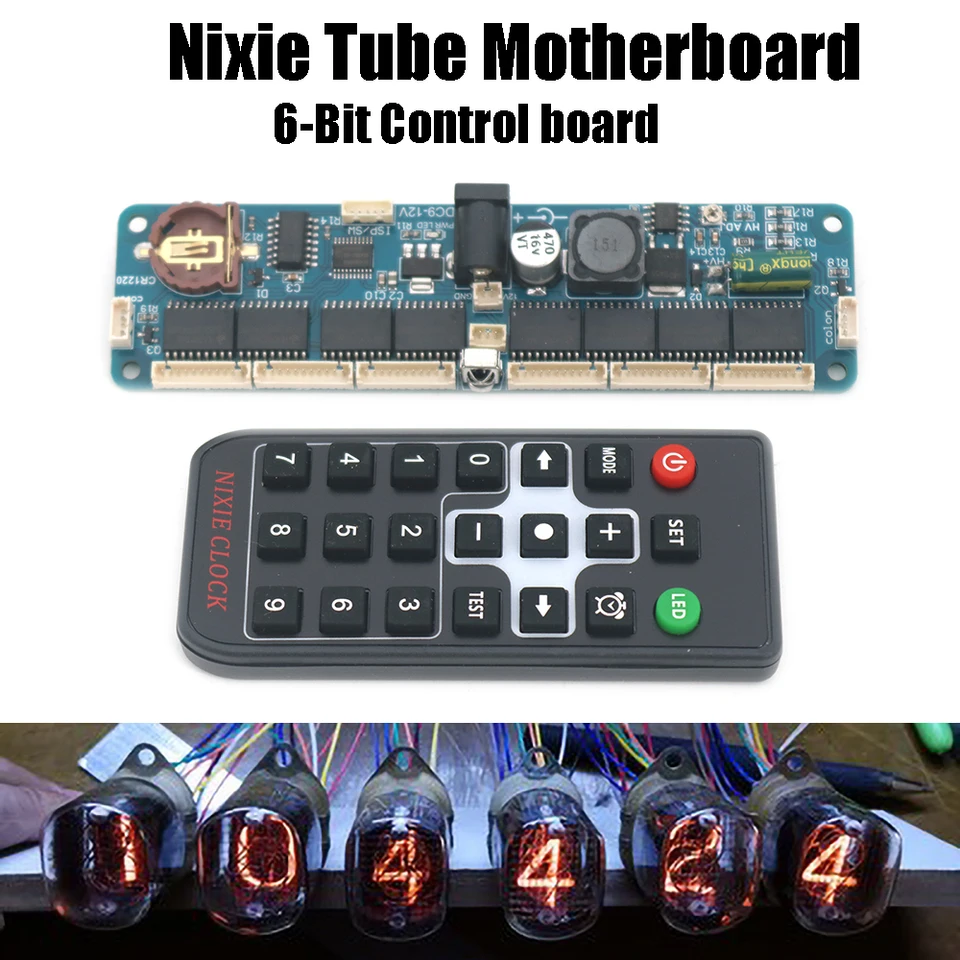 Universal Nixie trubica Clock Clock Controller doska s diaľkovým ovládaním Max1771 pre IN12 IN14 IN18 IN8 IN8 QS30-1 Glow Tube