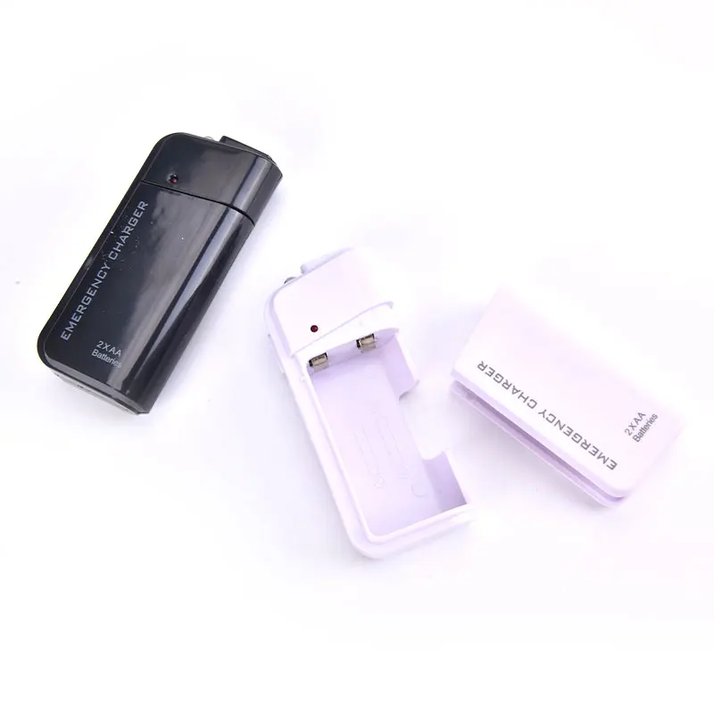 Universal Prenosný USB Núdzový 2 AA AA Battery Extender nabíjačku napájací box na dodávku pre iPhone mobilný telefón MP3 mp3 biela čierna