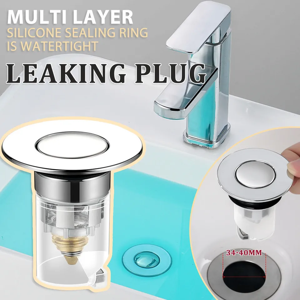 Universal Push Down Pop-up Netesnosť zátky proti upchatiu povodia netesnosť plug Copper Cory Word Wash povodie umývadla príslušenstvo umývadlo